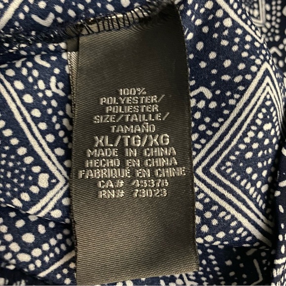 Suzy Shier White and Black Abstract Geometric Strappy Racer Back Top Sz XL - Picture 5 of 6